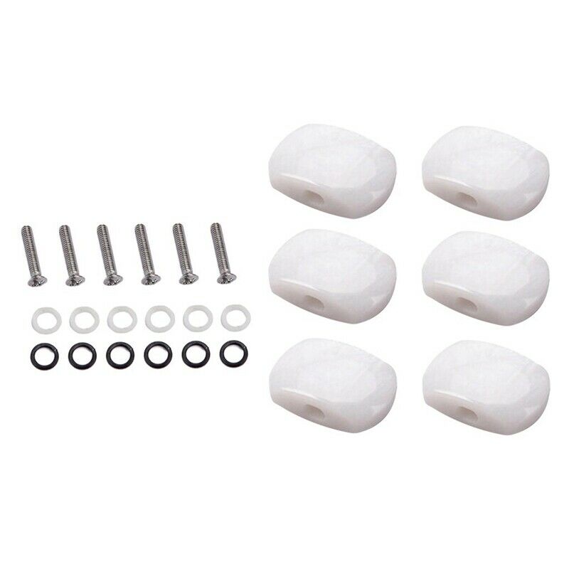 6Pcs Acrylic Guitar Tuning Pegs Buttons Machine Heads Knobs With Screws Kit