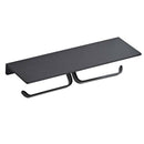Aluminium Alloy Toilet Paper Holder with Phone Storage Shelf - Bathroom Tissue