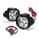2Pcs 6LED White Motorcycle Headlight Spot Light DRL Driving Fog Lamp Waterpr-OZ