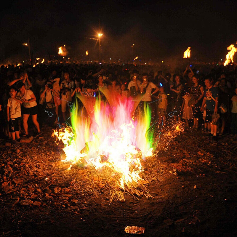 10g Mystical Magic Trick Fire Coloured Flames Bonfire Outdoor Party Games Supply