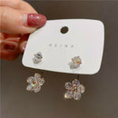 Exquisite Zircon Crystal Flower Earrings Hoop Drop Dangle Women's Jewelry Gifts