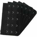 Black 5 Rows Hook and Eye Tape Extension Bra Strap Extender 5 Pcs for Women