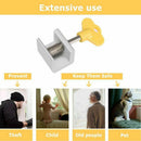 4 Sets Adjustable Sliding Window Locks Stop Aluminum + plastic Door Frame S