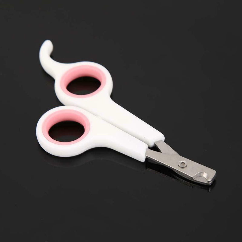 Pet Nail Toe Clipper Scissors Stainless Steel Dog Claw Cutter (White Pink)