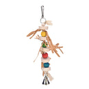 Great Parrot Bird Chew Wooden Straw With Bell Cage Swing Toys Accessory 32cm LJ