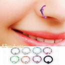 8Pcs/Lots Seamless Hinged Segment Sleeper Ring Hoop Ear Lip Nose Septum Piercing