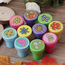 10Pcs Kid Cartoon Fun Self Inking Rubber Stamps Scrapbooking Cute School Craft