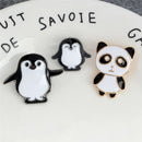 3X Cartoon Animals Enamel Collar Pins Badge Corsage Panda Brooch Jewelry Gift FT