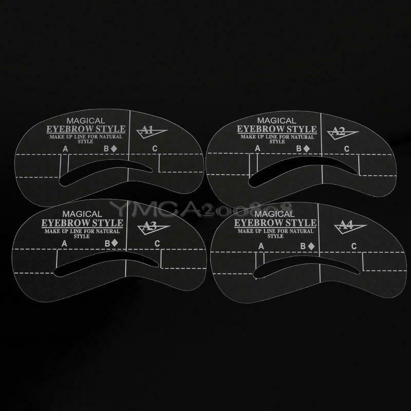 New 24 Styles Eyebrow Grooming Stencil Kit Template Make Up Shaping Beaut NIC