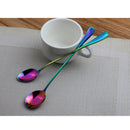 Teaspoon Stainless Steel Spoons Coffee Tea Milk Spoon Teaspoon Oval Colorful