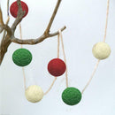 cotton thread strand of wool felt pom pom balls christmas decorations craft