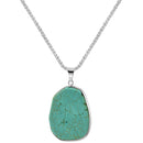 Adjustable Fine Jewelry Turquoise Pendant Necklace for Women -Synthetic
