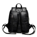 Women Plaid Leather Backpacks Casual Teen Girls School Travel Shoulder Bags