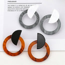 Big Statement Earrings For Women Stitching Geometric Earrings Gray