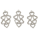 10PCS Stainless Steel Hollow Heart Charm Pendants For Jewellery Making DIY  Y3M9