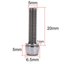 6pcs bicycle headset stem cap screw steel bicycle seat disc bolt m5 * 20mm JR