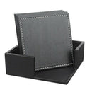 Leather Coasters Set with Holder,Simple Classic Coasters for Drinks, Protec