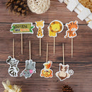 24 Piece/set Zoo Animal Elephant Lion Pattern  Cake Dessert Insert Card FT