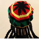 Rasta Hat Reggae Cap Jamaican Beanie Dreadlock Wig Bob Marley Weed Fancy Costume