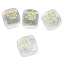 4Pcs/Set Natural Rock Crystal Quartz Palm Stone Water Fire Soil Wind Carved