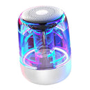 Colorful Light Wireless Speakers Waterproof with Mic Handsfree Bass White