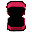 Bowknot Velvet Rectangle Jewellery Ring Gifts Box Case Wedding Magenta