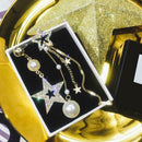 Rhinestone Star Tassel Dangle Ear Stud Women Irregular Drop Earrings Jewelry