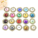 20pcs 25mm Acrylic Rhinestone Buttons DIY Wedding Invitation Flower Applique