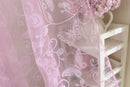 Flocking Butterfly Sheer Curtain Voile Panel Window Balcony Tulle Divider Pink