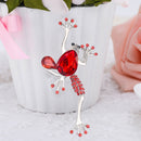 Pretty Rhinestone Crystal Red Frog Brooch Pins Animal Jewelry