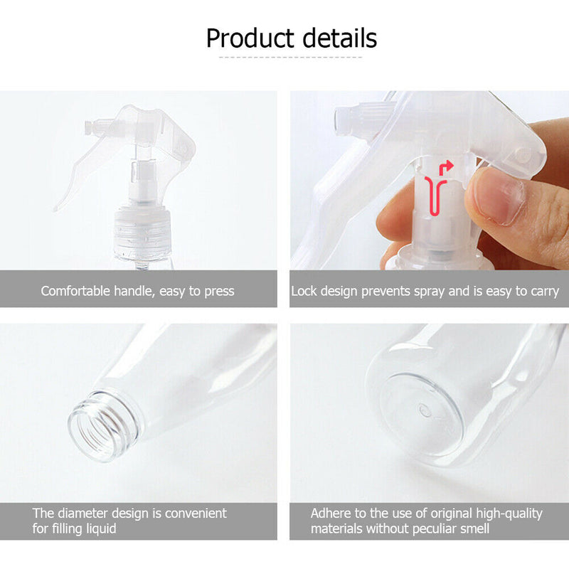 2pcs 200ml Spray Bottle Water Fine Mist Sprayer Hairdressing Refillable Pot A