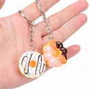 8 Pcs Doughnuts Keychain Pendant Bread Food Keyring For Souvenior Gift M&E