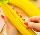 Novelty Silicone Portable Banana Coin Pencil Case Purse Bag Wallet Pouch AUJR