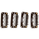 50pcs Brown Snap Clips U-shape Metal Clips for Hair Extensions DIY Z4J6