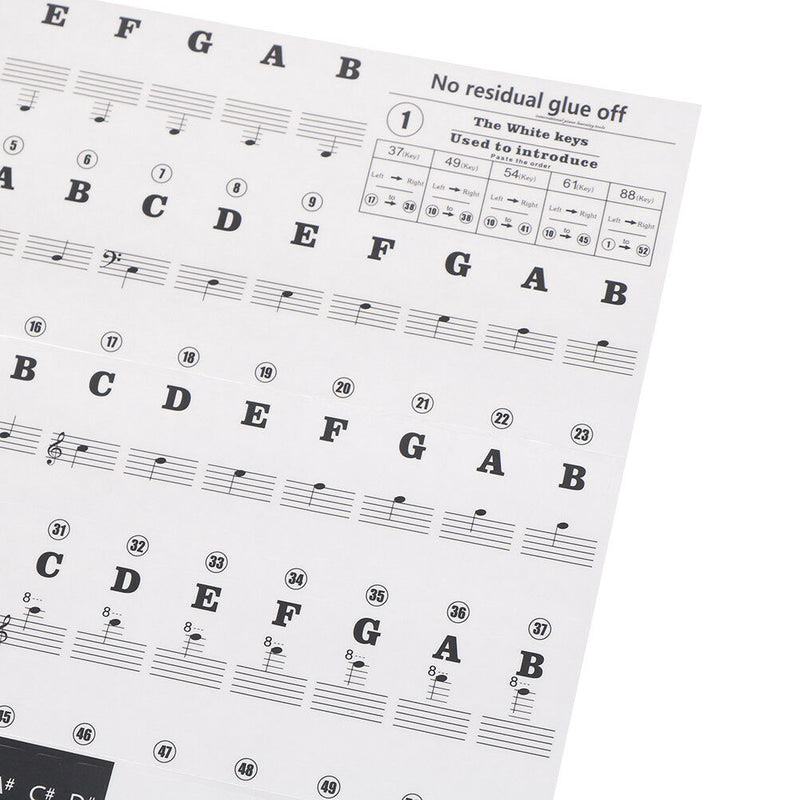 Keyboard Piano Multicolor Removable Piano and Keyboard Stickers for 49 61 76 N3C