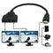 HDMI Male To Dual Twin HDMI Female 1 to 2 Way Splitter Adapter Cable For YNJ