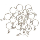 20 Pcs Bulk Split Metal Key Rings Keyring Chain Blanks With Link Chains For DIY