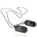 Dual Plates Pendant Necklace Man Sweater Chain Military Army Style Cool