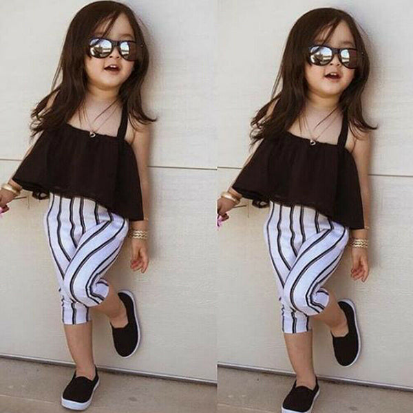 Baby Kids Infants Girls Summer Gauze Suspender Dress Tops Clothes Sun-top #gib