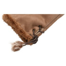 Women Pair Faux Fur Trim Wrist Warmer Fingerless Gloves U9H5