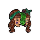Creative Long Hair Girls Pins Brooches Clothes Lapel Jacket Badges Gifts A