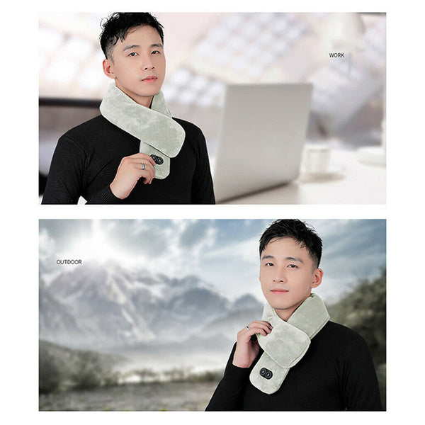 Rechargeable Electric Heated Neck Scarf Gaiter Pad Washable for Men Women