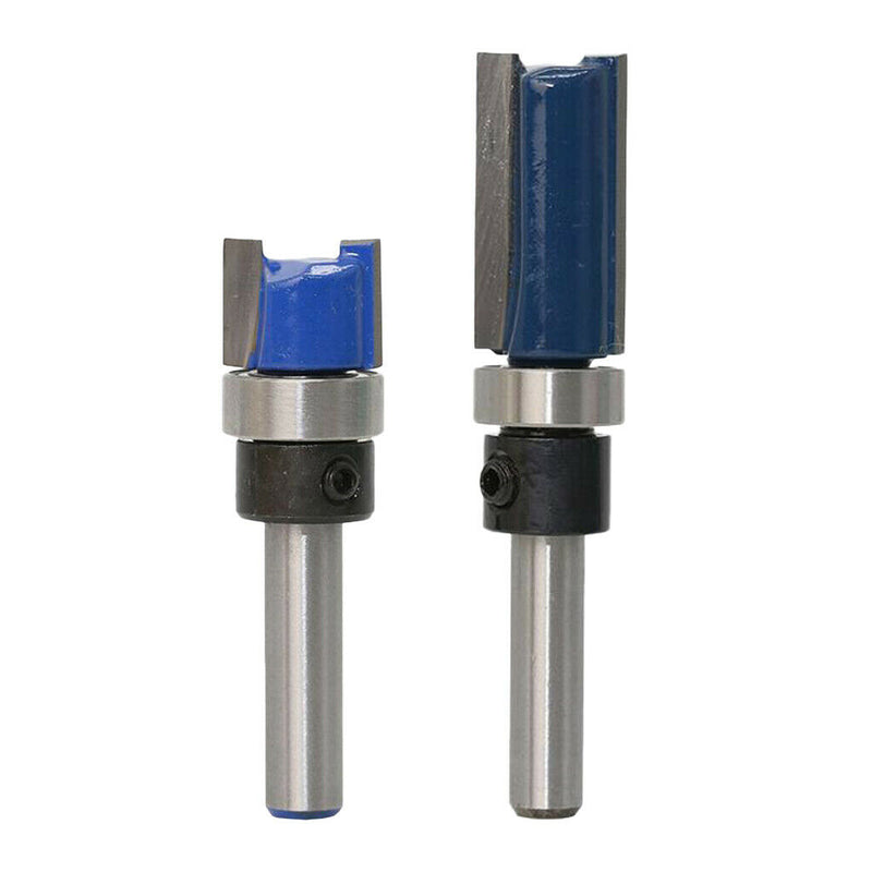 2pcs 1/4 Shank Top Bearing Flush Trim Pattern Router Bits for Slotting, Trimming
