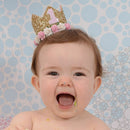 Baby Girl First Birthday Party Hat Flower Princess Crown Decor Hair Accessory