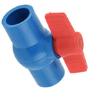25mm Inner Dia Red Control Lever PVC Ball Valve Quick Adapter Blue D4T6