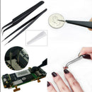 Tip Straight+Curved Steel Nipper Anti-static Tweezer Maintenance Electronic â„–[