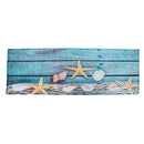 Retro Blue Wood Flooring Fishing Net Conch Shells Starfish Nautical Non-Sli G7L6