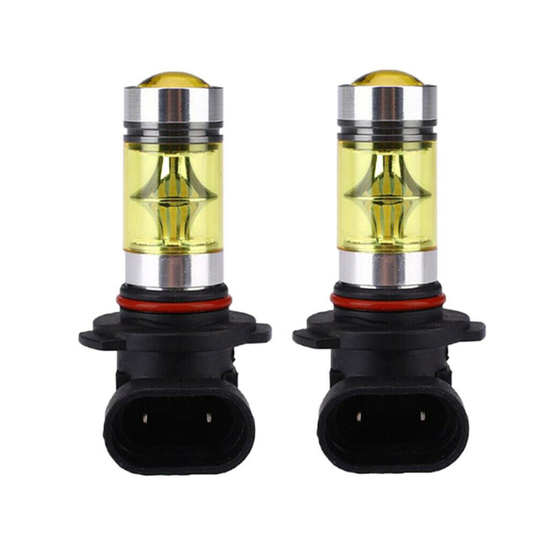Pair H10 9145 100W LED Fog DRL Driving Lights Car Head Light Bulbs Yellow