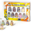 1 Box Of 9 Bottles Mini Natural Semiprecious Gem Stone Chip Crystal Healing A7U7