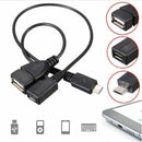 Micro USB Host OTG Cable With Female To Male USB Plug Power PC Phone Adapter